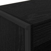 Produktbild för Bokskåp Svart Ek 80 x 30 x 86,5 cm Konstruerat trä