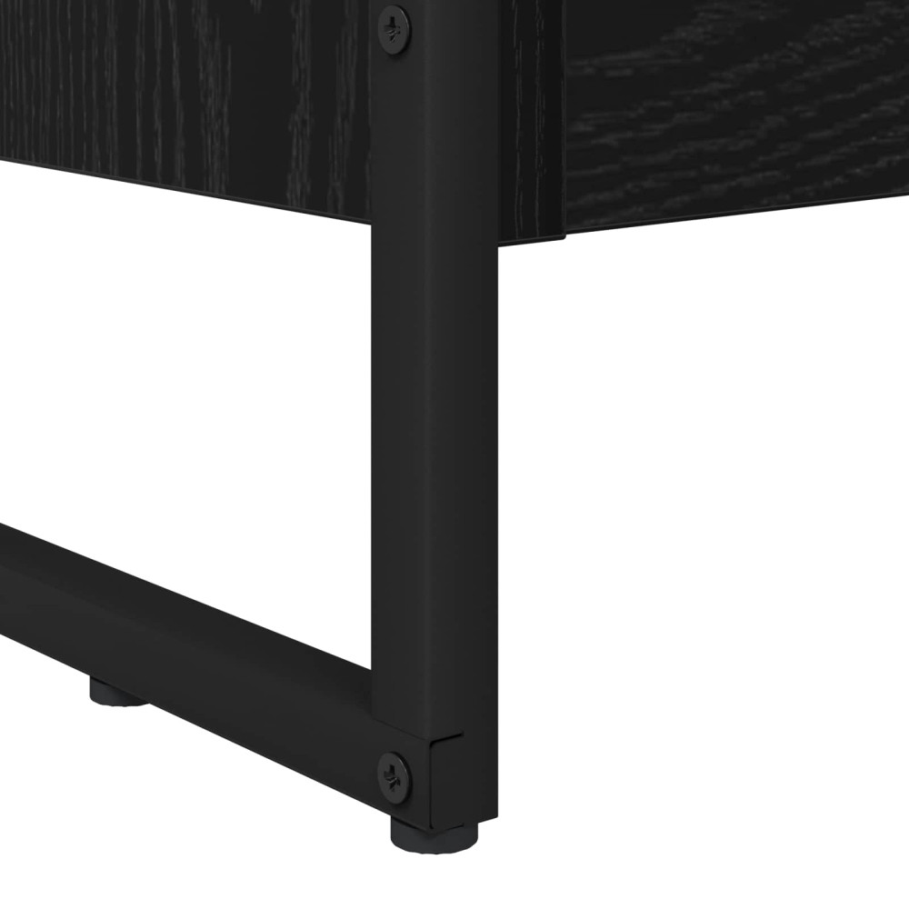 Produktbild för Bokskåp Svart Ek 80 x 30 x 86,5 cm Konstruerat trä