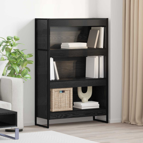 vidaXL Bokskåp Svart Ek 80 x 30 x 121 cm Konstruerat trä