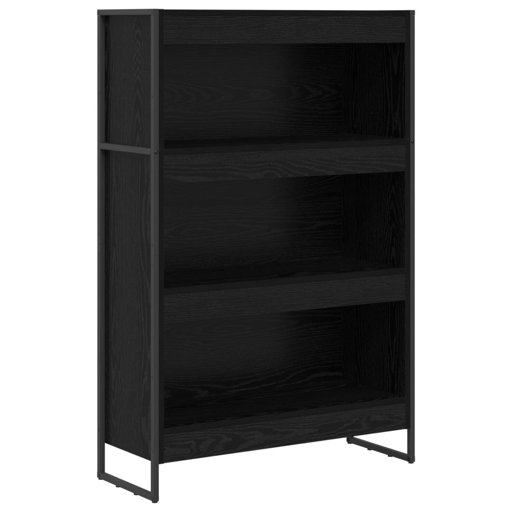 Produktbild för Bokskåp Svart Ek 80 x 30 x 121 cm Konstruerat trä