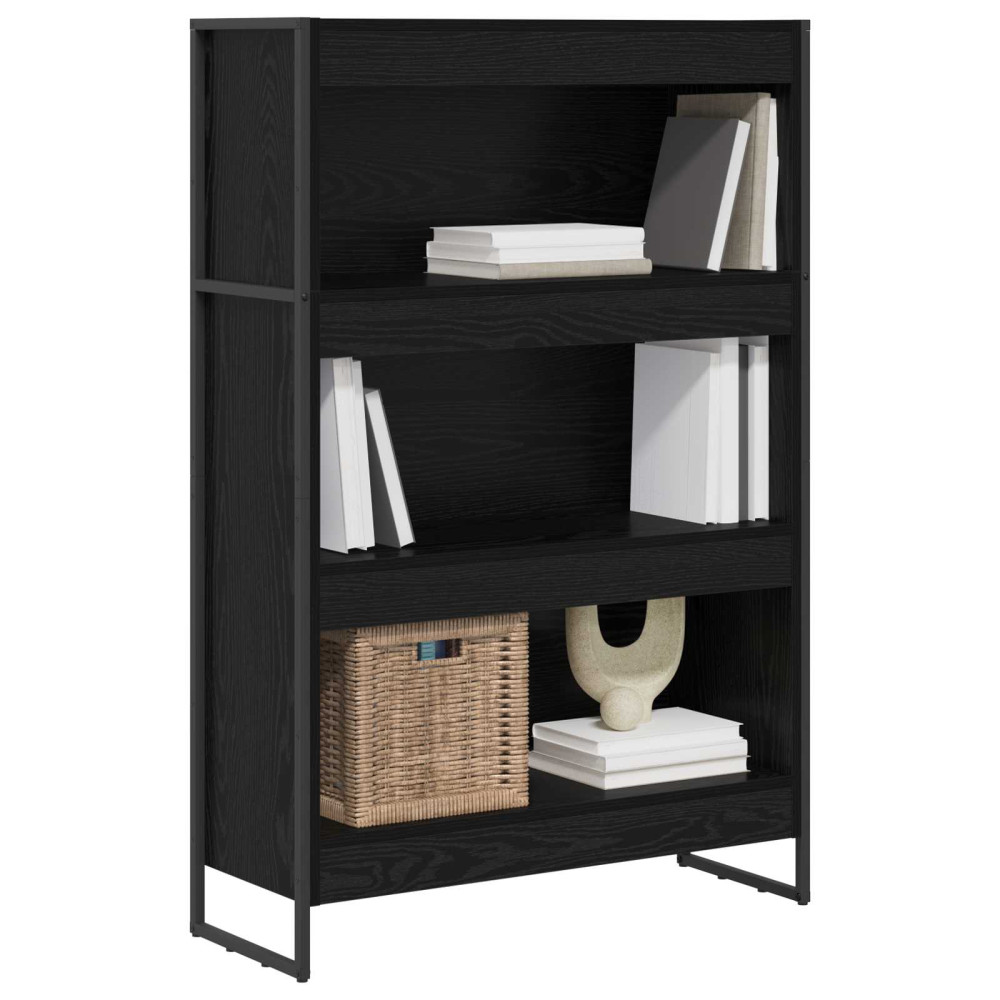 Produktbild för Bokskåp Svart Ek 80 x 30 x 121 cm Konstruerat trä