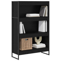 Produktbild för Bokskåp Svart Ek 80 x 30 x 121 cm Konstruerat trä