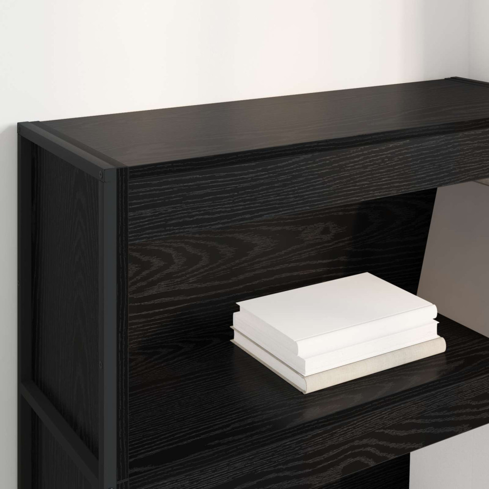 Produktbild för Bokskåp Svart Ek 80 x 30 x 121 cm Konstruerat trä