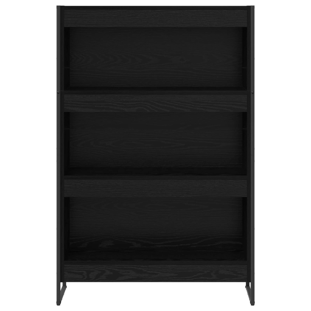 Produktbild för Bokskåp Svart Ek 80 x 30 x 121 cm Konstruerat trä