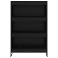 Produktbild för Bokskåp Svart Ek 80 x 30 x 121 cm Konstruerat trä
