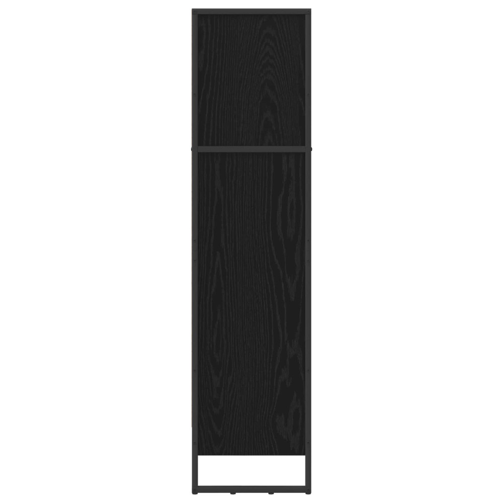 Produktbild för Bokskåp Svart Ek 80 x 30 x 121 cm Konstruerat trä