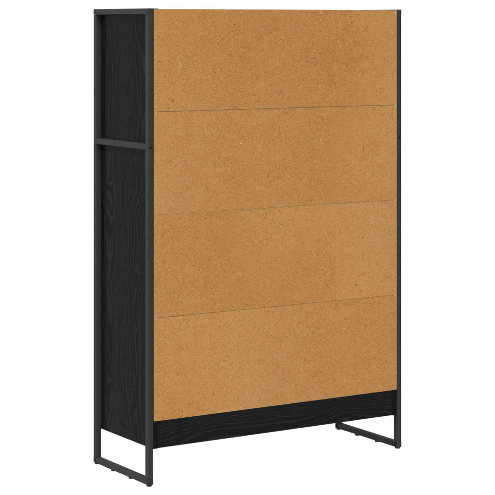 Produktbild för Bokskåp Svart Ek 80 x 30 x 121 cm Konstruerat trä