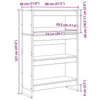 Produktbild för Bokskåp Sonoma 80 x 30 x 121 cm Konstruerat trä