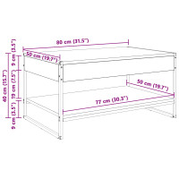 Produktbild för Kaffeebord Svart Ek 80 x 50 x 40 cm Konstruerat trä