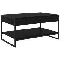 Produktbild för Kaffeebord Svart Ek 80 x 50 x 40 cm Konstruerat trä