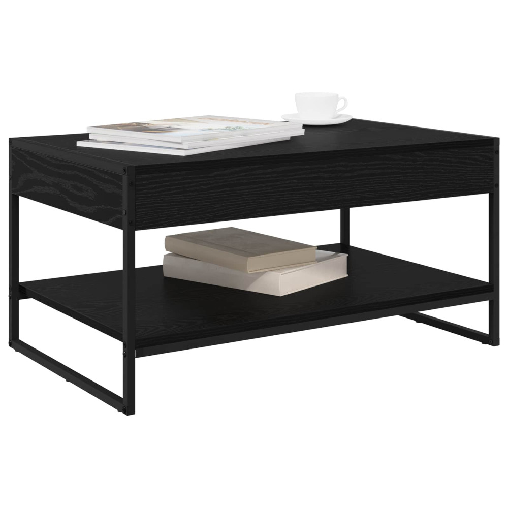 Produktbild för Kaffeebord Svart Ek 80 x 50 x 40 cm Konstruerat trä