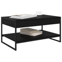 Produktbild för Kaffeebord Svart Ek 80 x 50 x 40 cm Konstruerat trä