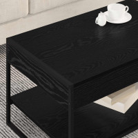 Produktbild för Kaffeebord Svart Ek 80 x 50 x 40 cm Konstruerat trä