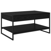 Produktbild för Kaffeebord Svart Ek 80 x 50 x 40 cm Konstruerat trä