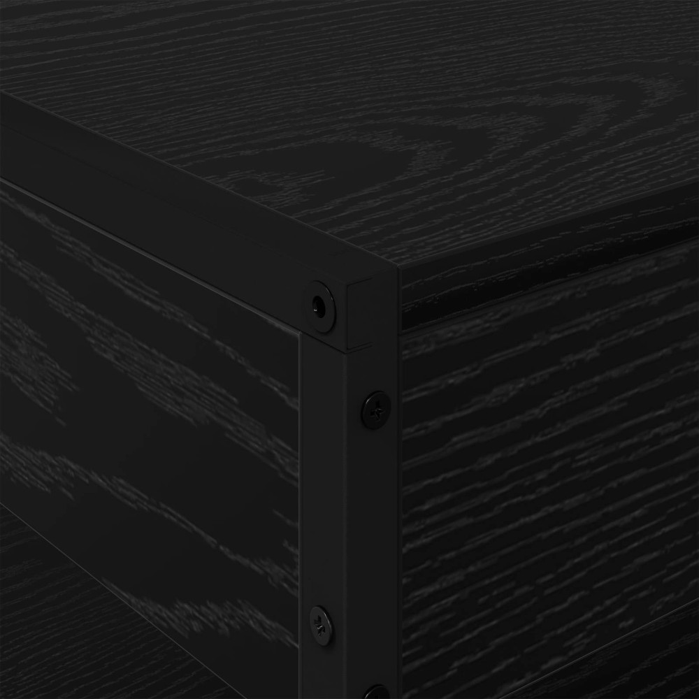 Produktbild för Kaffeebord Svart Ek 80 x 50 x 40 cm Konstruerat trä