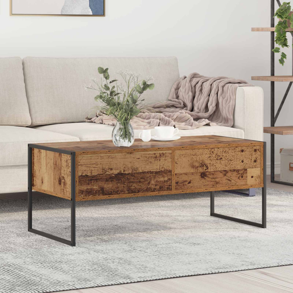 Produktbild för Kaffeebord Gammalt trä 100 x 46 x 40 cm Konstruerat trä