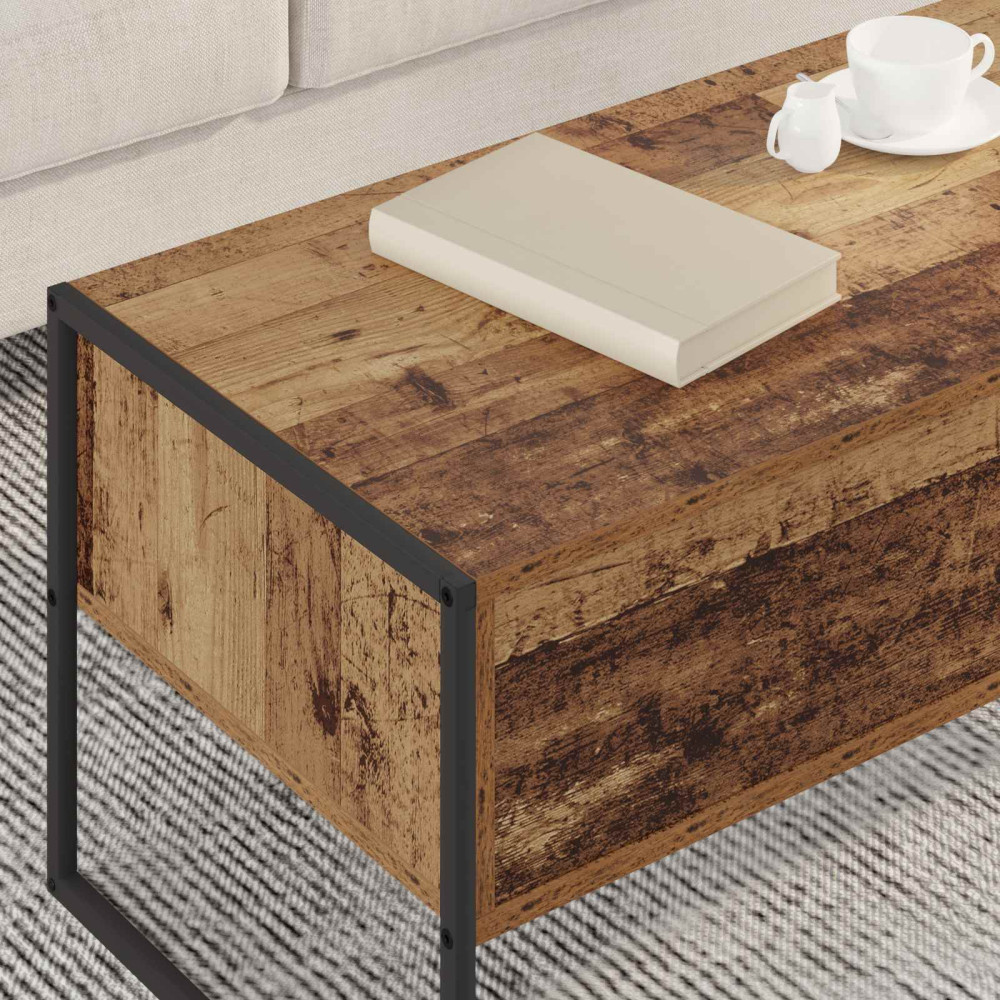 Produktbild för Kaffeebord Gammalt trä 100 x 46 x 40 cm Konstruerat trä
