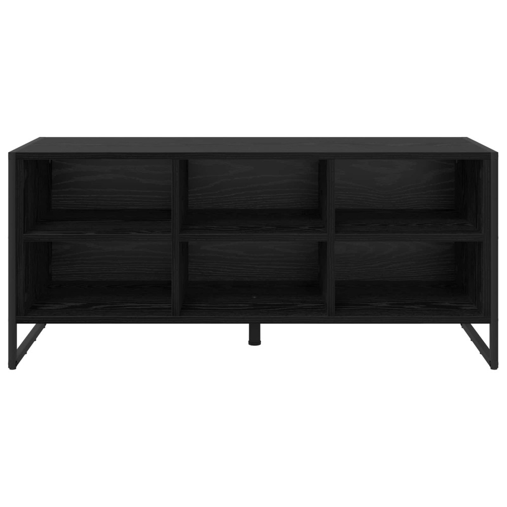 Produktbild för Skoskåp med lagring Svart Ek 100 x 35 x 44 cm Konstruerat trä