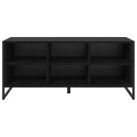 Produktbild för Skoskåp med lagring Svart Ek 100 x 35 x 44 cm Konstruerat trä