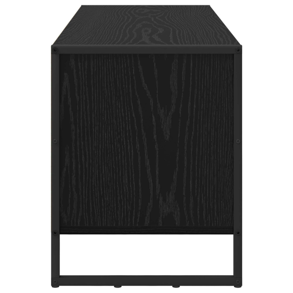 Produktbild för Skoskåp med lagring Svart Ek 100 x 35 x 44 cm Konstruerat trä