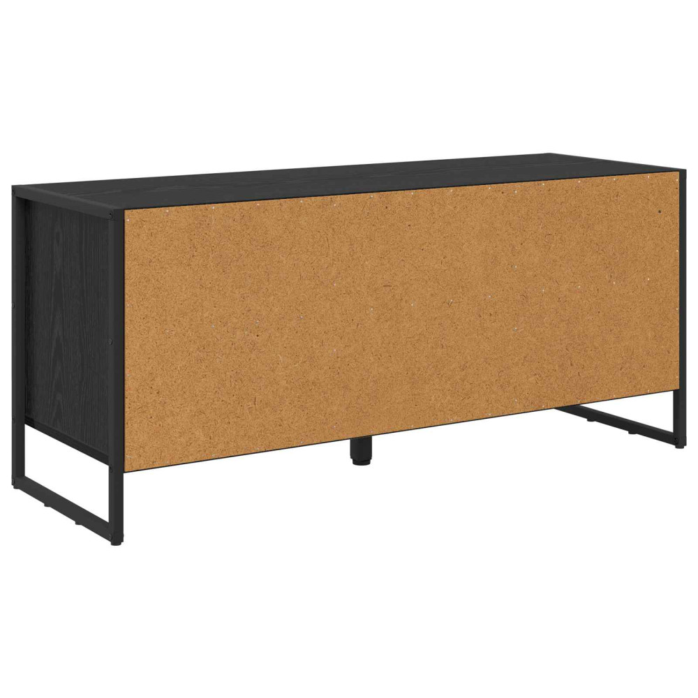Produktbild för Skoskåp med lagring Svart Ek 100 x 35 x 44 cm Konstruerat trä