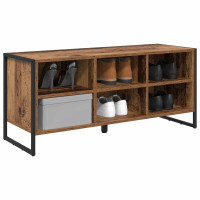 Produktbild för Skoskåp Gammalt trä 100 x 35 x 44 cm Konstruerat trä