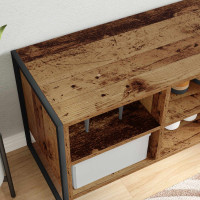 Produktbild för Skoskåp Gammalt trä 100 x 35 x 44 cm Konstruerat trä