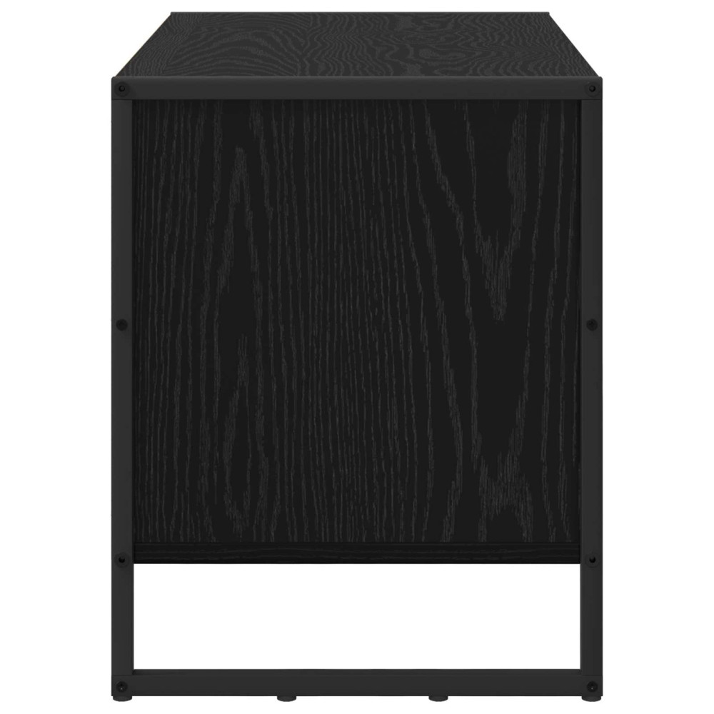 Produktbild för Skoskåp med lagring Svart Ek 60 x 35 x 44 cm Konstruerat trä