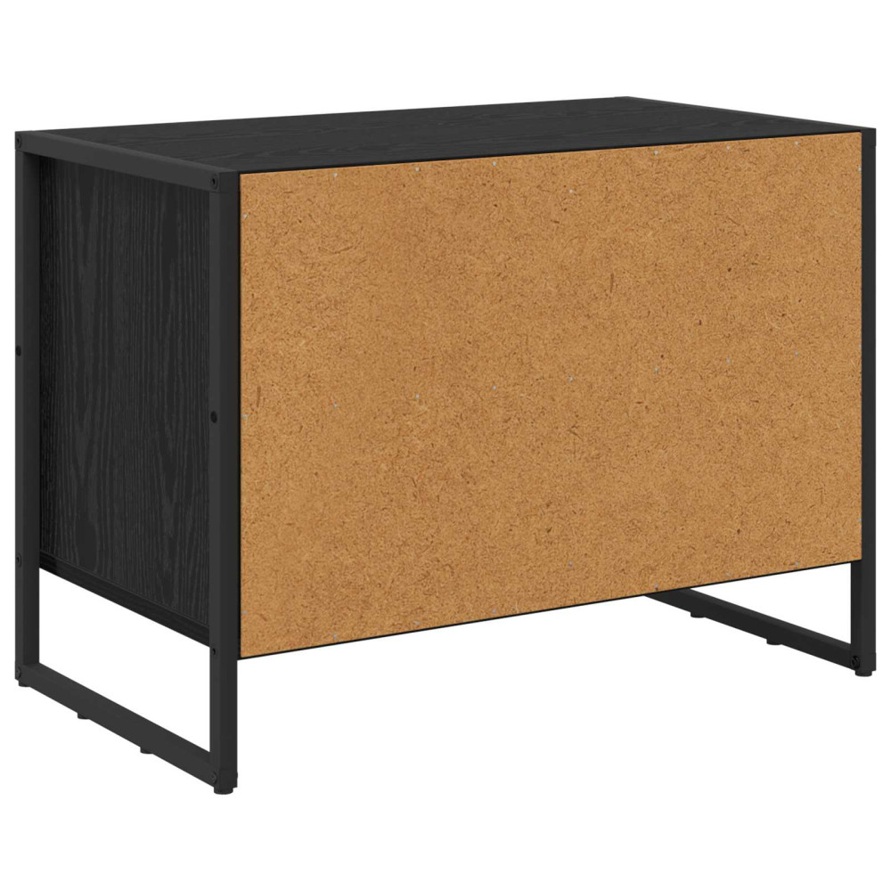 Produktbild för Skoskåp med lagring Svart Ek 60 x 35 x 44 cm Konstruerat trä