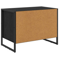 Produktbild för Skoskåp med lagring Svart Ek 60 x 35 x 44 cm Konstruerat trä