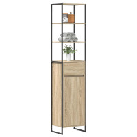 Produktbild för Badrumsskåp med låda Sonoma 40 x 30 x 180 cm Konstruerat trä