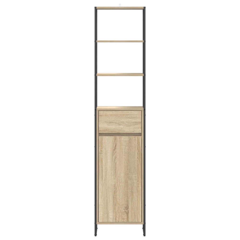 Produktbild för Badrumsskåp med låda Sonoma 40 x 30 x 180 cm Konstruerat trä