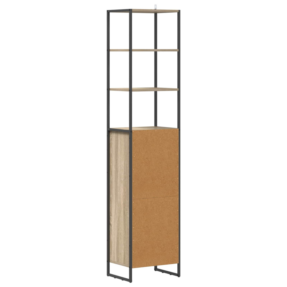 Produktbild för Badrumsskåp med låda Sonoma 40 x 30 x 180 cm Konstruerat trä