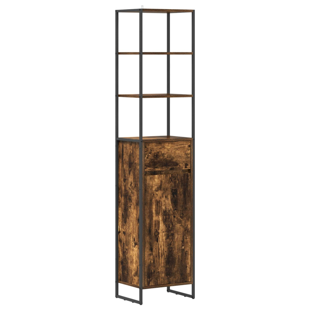 Produktbild för Badrumsskåp med låda Rökek 40 x 30 x 180 cm Konstruerat trä