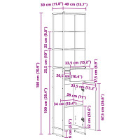Produktbild för Badrumsskåp Gammalt trä 40 x 30 x 180 cm Konstruerat trä