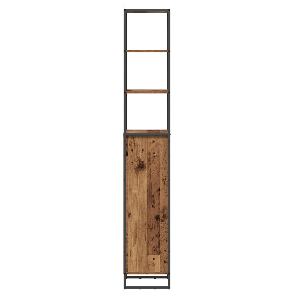 Produktbild för Badrumsskåp Gammalt trä 40 x 30 x 180 cm Konstruerat trä