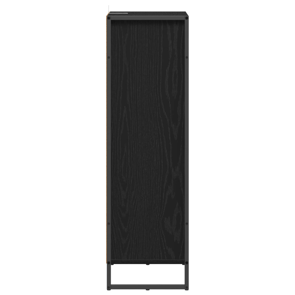 Produktbild för Badrumsskåp med låda Svart Ek 40 x 30 x 100 cm Konstruerat trä