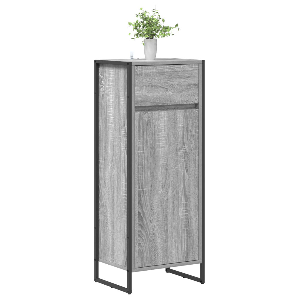 Produktbild för Badrumsskåp Grå Sonoma 40 x 30 x 100 cm Konstruerat trä
