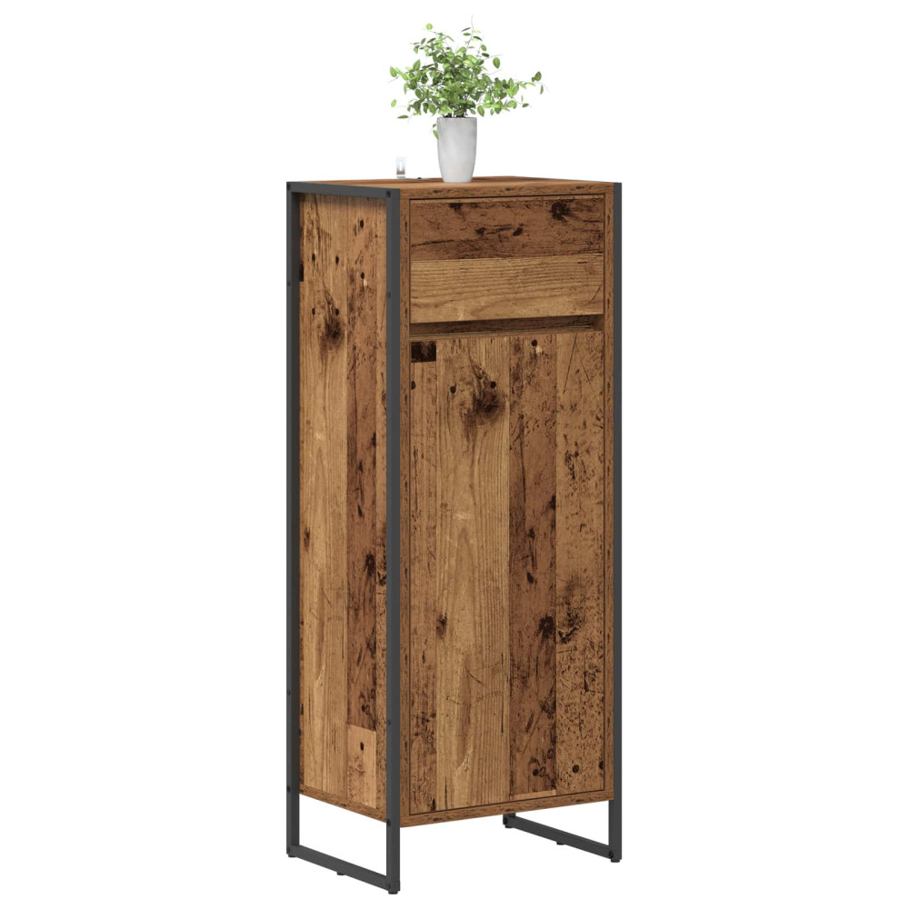 Produktbild för Badrumsskåp Gammalt trä 40 x 30 x 100 cm Konstruerat trä