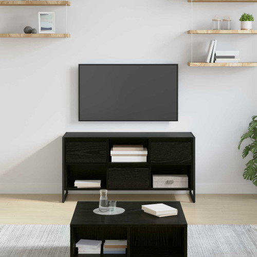 vidaXL TV-skåp med låda Svart Ek 100 x 36 x 49,5 cm Konstruerat trä