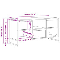 Produktbild för TV-skåp med låda Svart Ek 100 x 36 x 49,5 cm Konstruerat trä