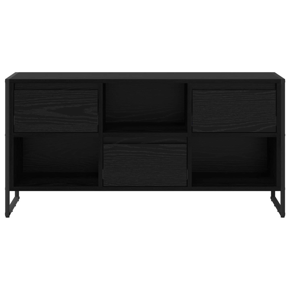 Produktbild för TV-skåp med låda Svart Ek 100 x 36 x 49,5 cm Konstruerat trä