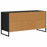 Produktbild för TV-skåp med låda Svart Ek 100 x 36 x 49,5 cm Konstruerat trä
