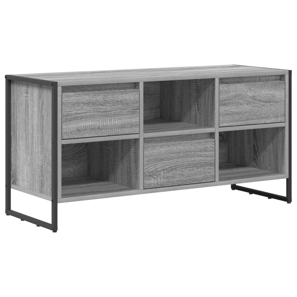 Produktbild för TV-skåp med låda Grå Sonoma 100 x 36 x 49,5 cm Konstruerat trä