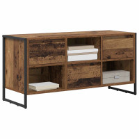 Produktbild för TV-skåp med låda Gammalt trä 100 x 36 x 49,5 cm Konstruerat trä