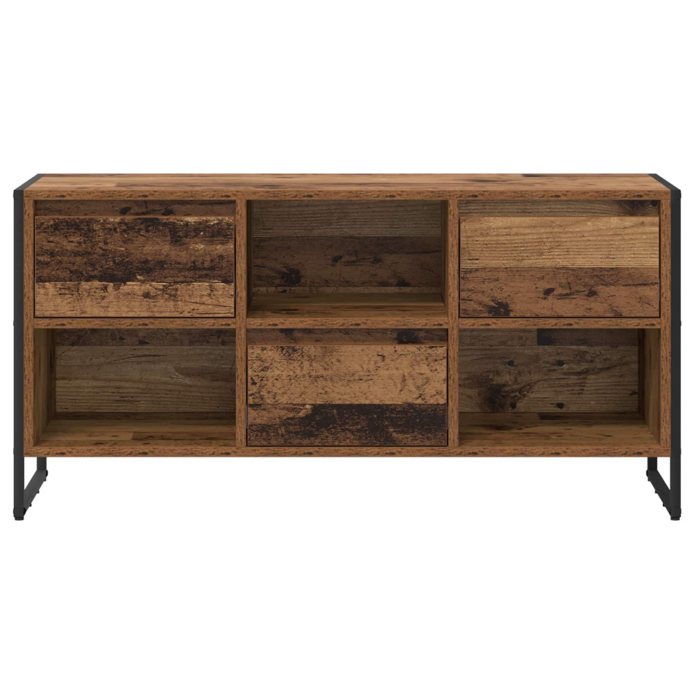 Produktbild för TV-skåp med låda Gammalt trä 100 x 36 x 49,5 cm Konstruerat trä