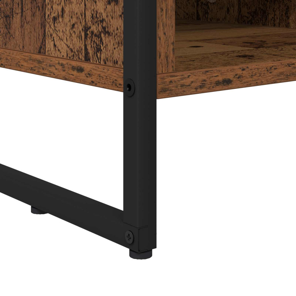 Produktbild för TV-skåp med låda Gammalt trä 100 x 36 x 49,5 cm Konstruerat trä
