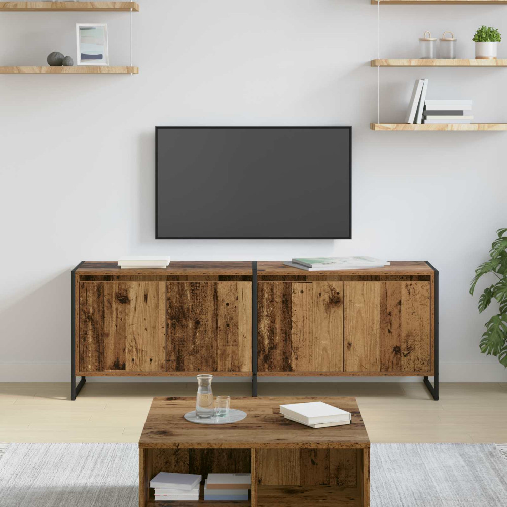 Produktbild för TV-skåp Gammalt trä 140 x 36 x 49,5 cm Konstruerat trä