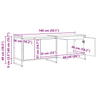 Produktbild för TV-skåp Gammalt trä 140 x 36 x 49,5 cm Konstruerat trä