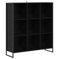 Produktbild för Bokskåp Svart Ek 99.5 x 30 x 108.5 cm Konstruerat trä